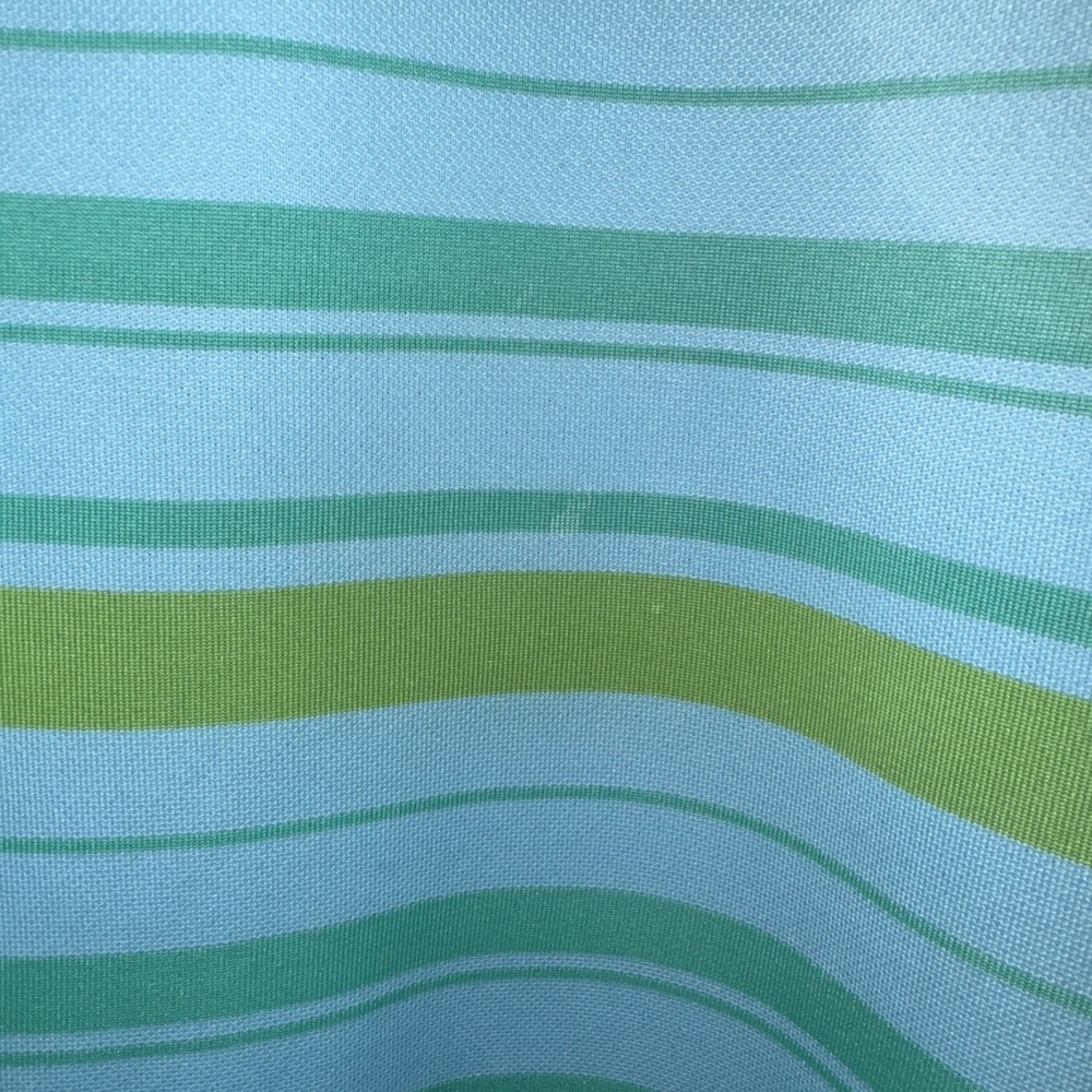 VTG Pinehurst Polo Shirt XL Green Blue Adidas Golf Stripes Performance CLIMALITE - Picture 3 of 8